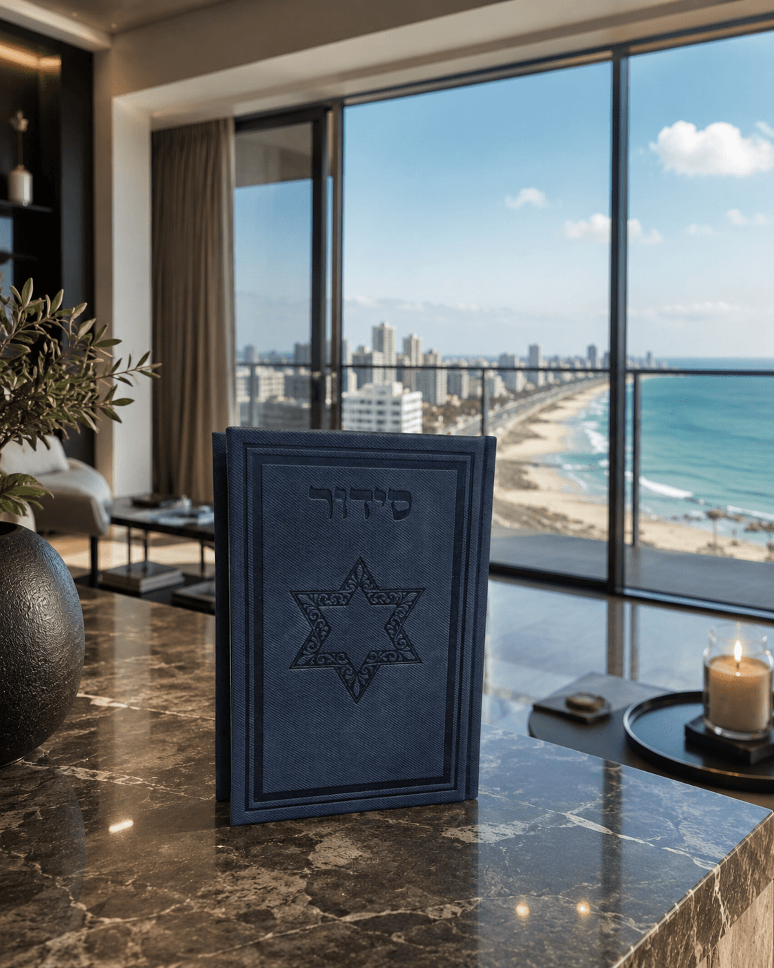 סידור מגן דוד כחול כהה ע"מ   