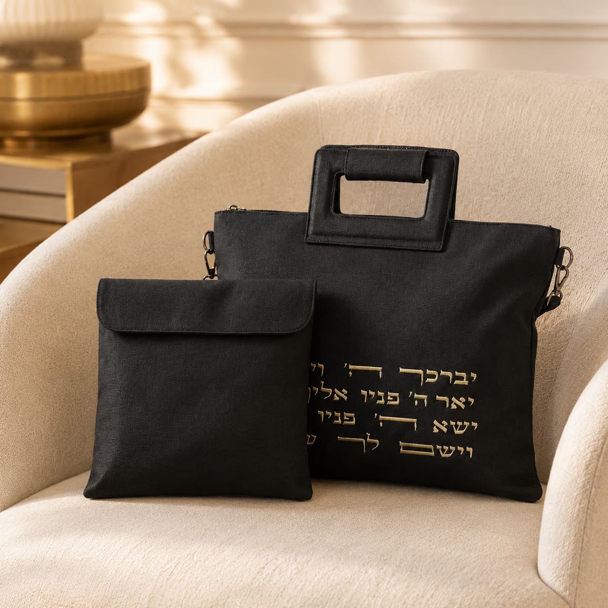 כיסוי טלית ותפילין שחור סקאי