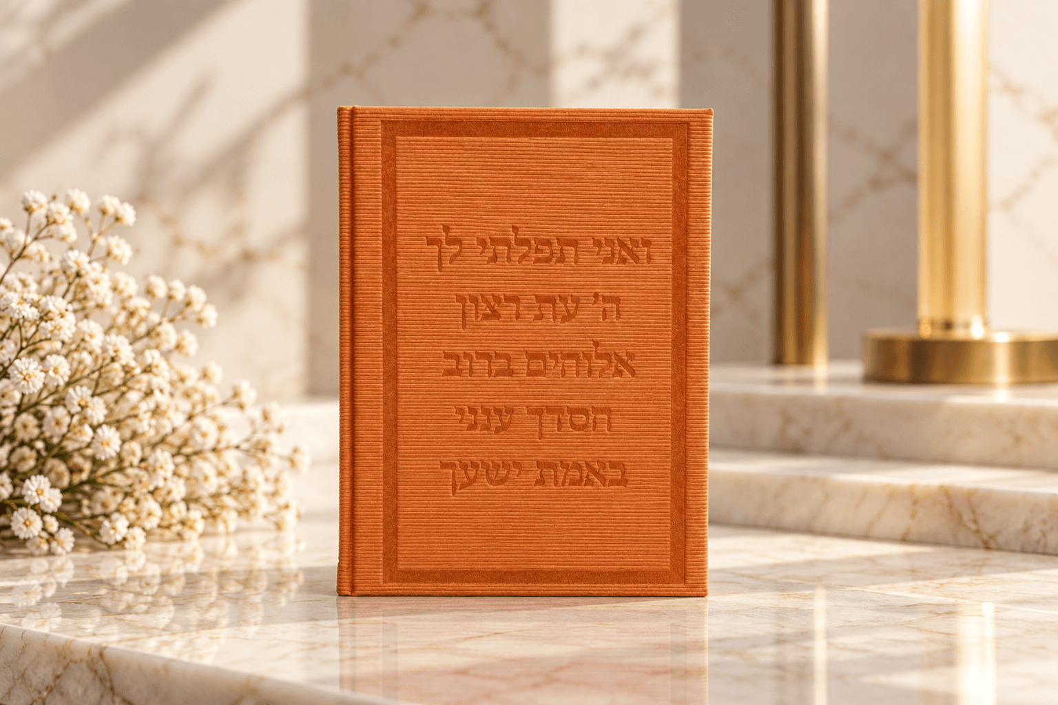 סידור קורדרוי דגם מזמור לתודה צבע כתום